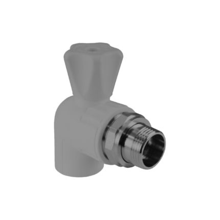 Кран шаровой для радиатора угловой 25х3/4" (40/10) (Valfex) Завод Валф-Рус серый