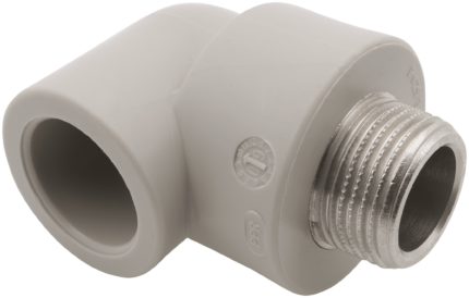 Угольник переходной с наружной резьбой 32х1/2" (40/10) (Valfex) серый